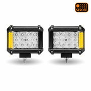 TLED-U106 Cube Worklight with Amber Side Strobe (19 Diodes) - Pair - 3600 Lumens Work light Dark Slate Gray