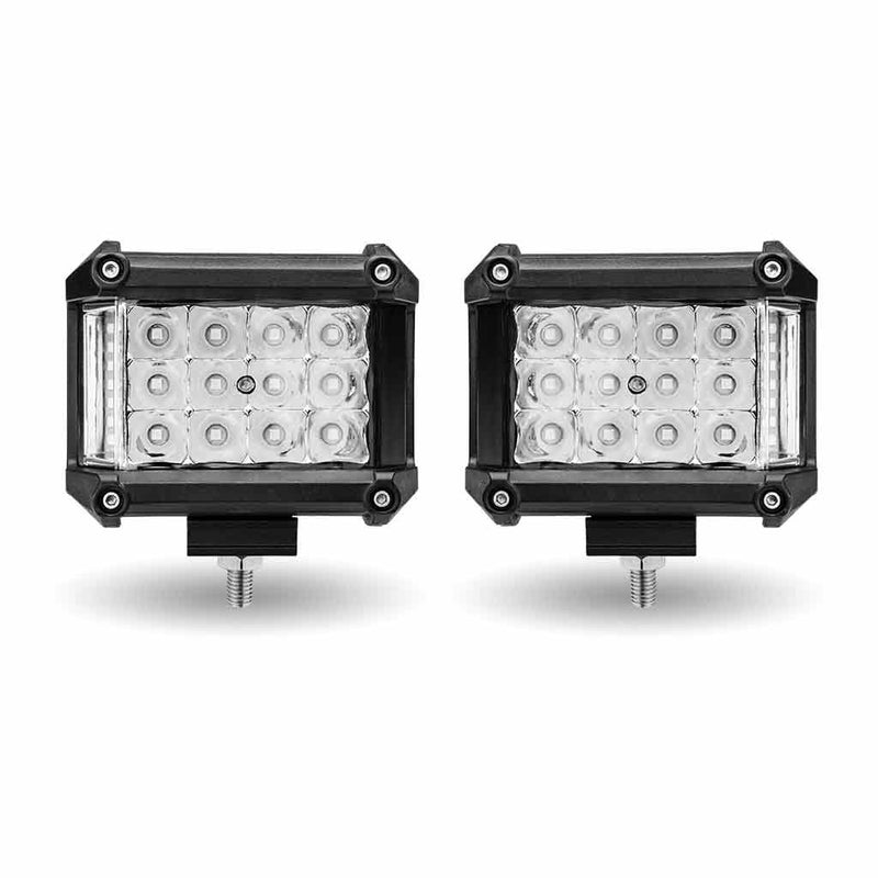 TLED-U106 Cube Worklight with Amber Side Strobe (19 Diodes) - Pair - 3600 Lumens Work light Dark Slate Gray