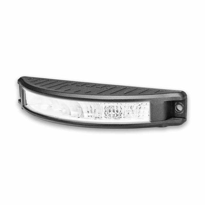 Light Gray Half Moon Surface Mount LED Worklight with Flat Bracket and Amber Strobe WORKLIGHT
