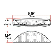 TLED-U112 Half Moon Surface Mount LED Worklight with Flat Bracket and Amber Strobe Work light Black