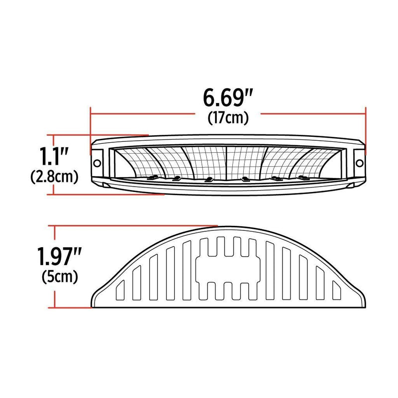 TLED-U112 Half Moon Surface Mount LED Worklight with Flat Bracket and Amber Strobe Work light Black