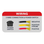 TLED-U112 Half Moon Surface Mount LED Worklight with Flat Bracket and Amber Strobe Work light Light Gray