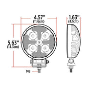 TLED-U114 Round High Powered Combo LED Worklight with Amber Strobe - 1800 Lumens Work light Light Gray