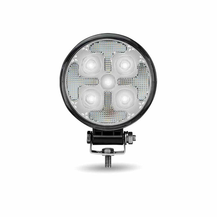 Gray Round High Powered Combo LED Worklight with Amber Strobe - 1800 Lumens WORKLIGHT