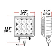 TLED-U120 4.25″ Radiant Series Square LED Work Lamp – Spot & Flood Combo | 4000 Lumens Work light Black