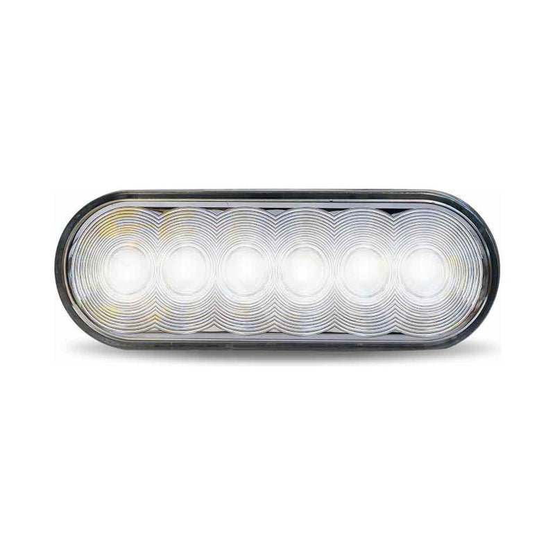 TLED-U17 Oval Round High Power LED Worklamp with Bubble Lens & Reflector Cup (6 Diodes) 6" OVAL Light Gray