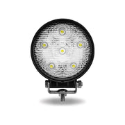 TLED-U23 Universal White Round Spot Work Light - Clear Lens - Black Housing (6 Diodes) - 600 Lumens Work light Black
