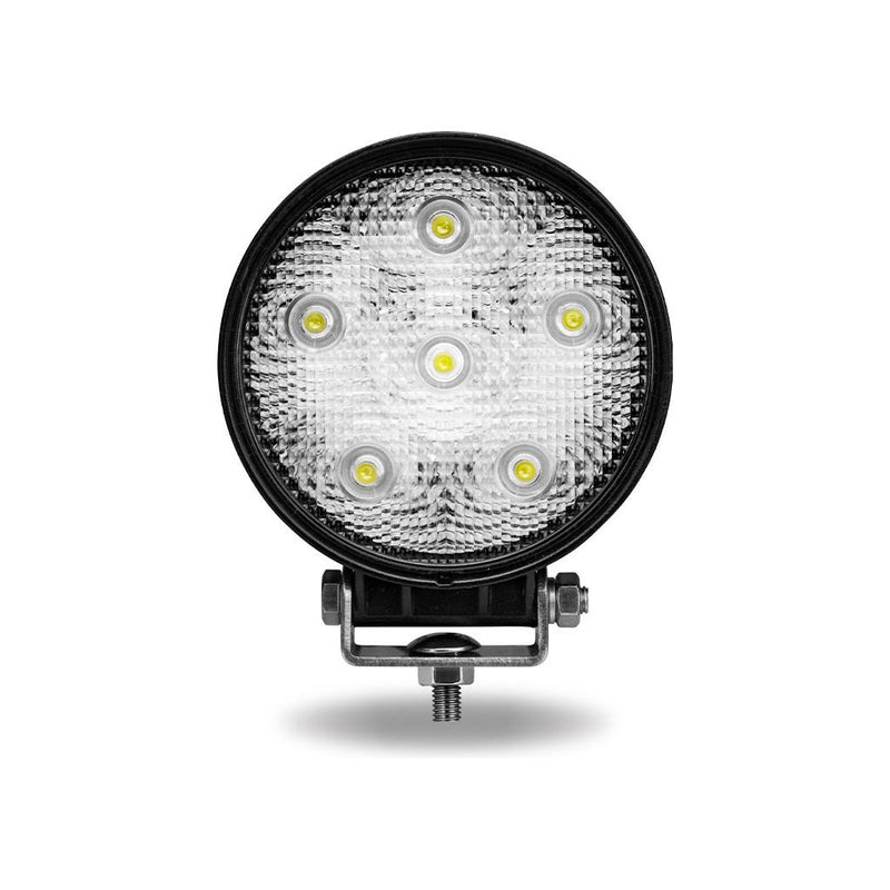 TLED-U23 Universal White Round Spot Work Light - Clear Lens - Black Housing (6 Diodes) - 600 Lumens Work light Black