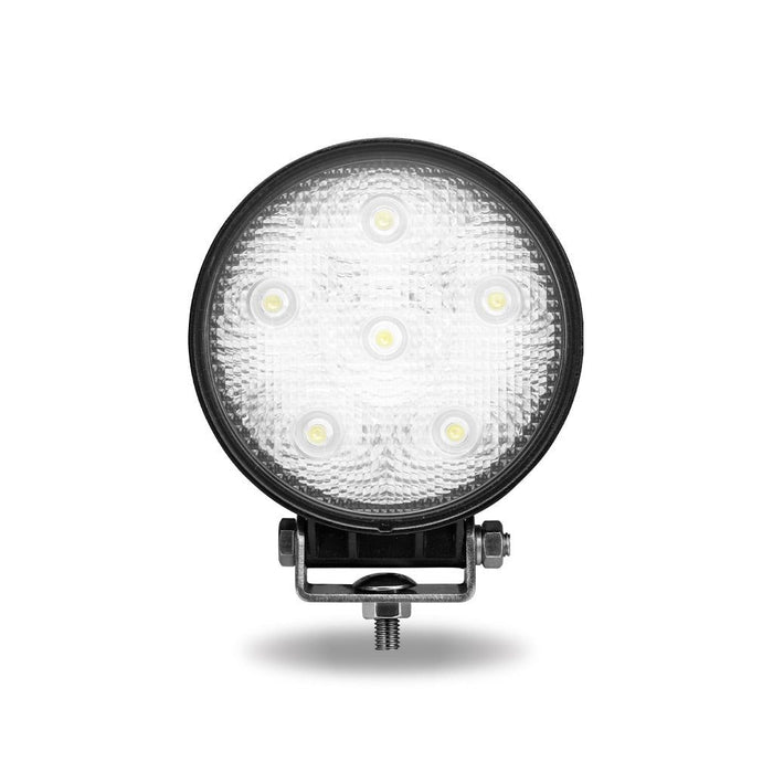 Dark Slate Gray Universal White Round Spot Work Light - Clear Lens - Black Housing (6 Diodes) - 600 Lumens WORKLIGHT