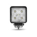 Gray Universal White Square Spot Work Light - Clear Lens - Black Housing (5 Diodes) - 500 Lumens SPOT/WORK