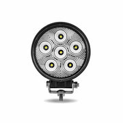 TLED-U28 Universal White Round Work Light with Flood Beam - Clear Lens - Black Housing (6 Diodes) - 2400 Lumens Work light Light Gray