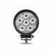 Light Gray Universal White Round Work Light with Flood Beam - Clear Lens - Black Housing (6 Diodes) - 2400 Lumens WORK/FLOOD
