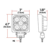 TLED-U32 Mini Square LED Spot Worklight - 900 Lumens (5 Diodes) Work light Black