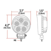 TLED-U34 Mini Round LED Spot Worklight - 900 Lumens (5 Diodes) Work light Light Gray