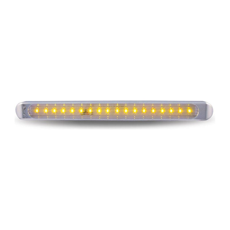TLED-U3A Chrome Auxiliary Stop, Turn & Tail LED Light Strip - Amber (12 Diodes) SLIM FLATLINE Rosy Brown