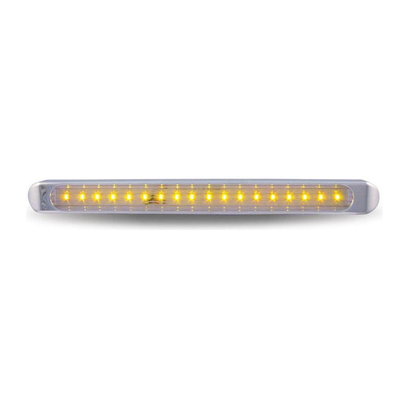 TLED-U3CA Chrome Auxiliary Stop, Turn & Tail LED Light Strip - Clear Amber (12 Diodes) SLIM FLATLINE Rosy Brown