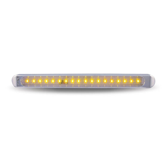 Rosy Brown Chrome Auxiliary Stop, Turn & Tail LED Light Strip - Amber (12 Diodes) LED CHROME STRIP