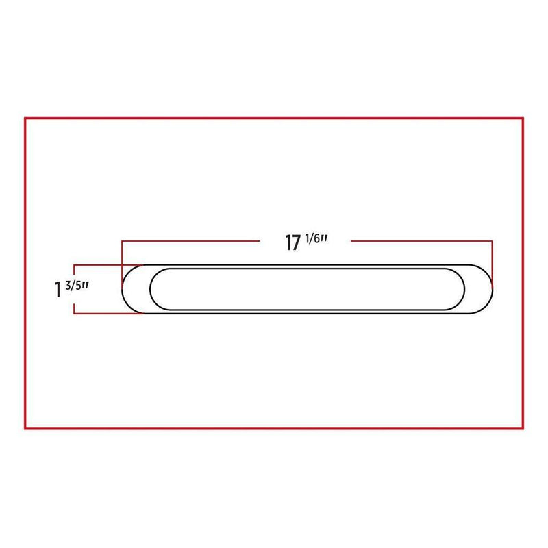 TLED-U3CA Chrome Auxiliary Stop, Turn & Tail LED Light Strip - Clear Amber (12 Diodes) SLIM FLATLINE Light Gray