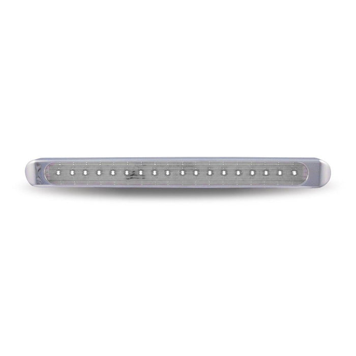 Dark Gray Chrome Auxiliary Stop, Turn & Tail LED Light Strip - Clear Red (12 Diodes) LED CHROME STRIP