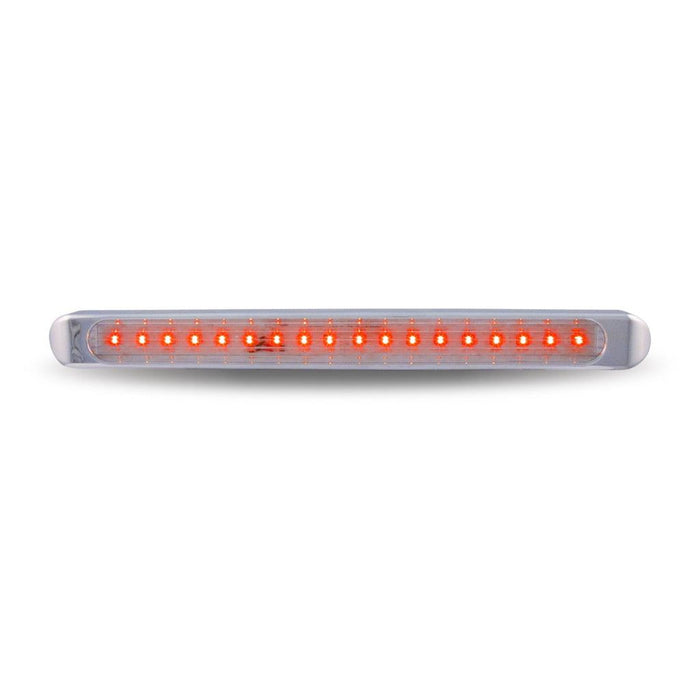 Rosy Brown Chrome Auxiliary Stop, Turn & Tail LED Light Strip - Clear Red (12 Diodes) LED CHROME STRIP