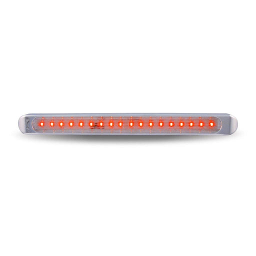 Rosy Brown Chrome Auxiliary Stop, Turn & Tail LED Light Strip - Red (12 Diodes) LED CHROME STRIP
