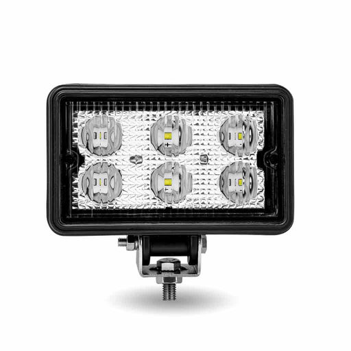 Light Gray 4" x 6" Rectangular Heavy Duty LED Work Light - Spot Beam - 1200 Lumens (6 Diodes) 4X6 HEADLIGHT