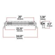 TLED-U66 20" Double Row Epistar LED Light Bar - Flood/Spot Combo (40 Diodes) - 4800 Lumens Work light Light Gray