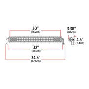 TLED-U67 30" Double Row Epistar LED Light Bar - Flood/Spot Combo (60 Diodes) - 7600 Lumens Work light Black