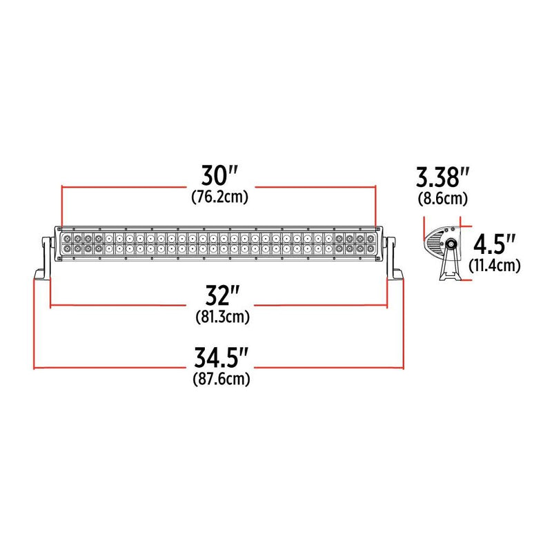 TLED-U67 30" Double Row Epistar LED Light Bar - Flood/Spot Combo (60 Diodes) - 7600 Lumens Work light Black
