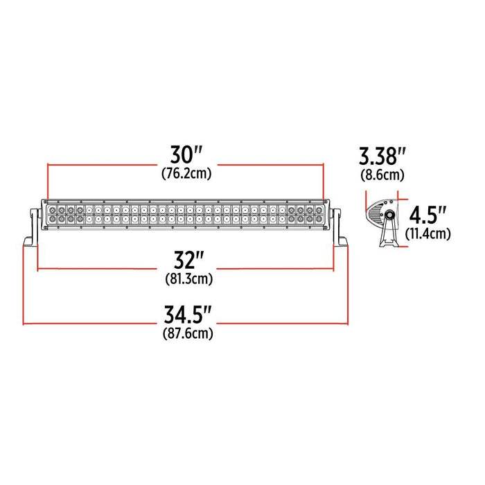 Black 30" Double Row Epistar LED Light Bar - Flood/Spot Combo (60 Diodes) - 7600 Lumens FLOOD/SPOT