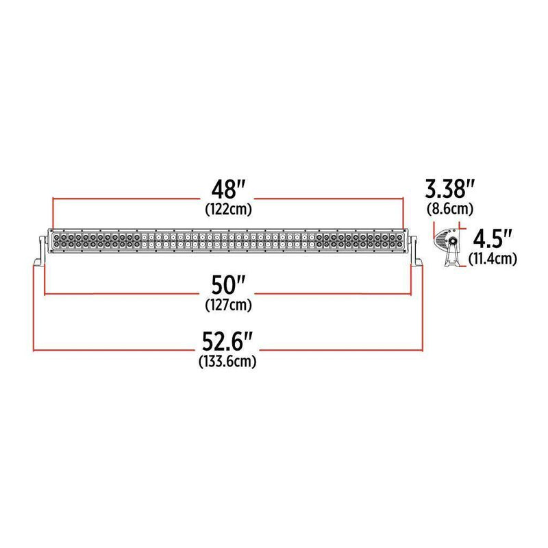 TLED-U69 50" Double Row Epistar LED Light Bar - Flood/Spot Combo (96 Diodes) - 11520 Lumens Work light Black