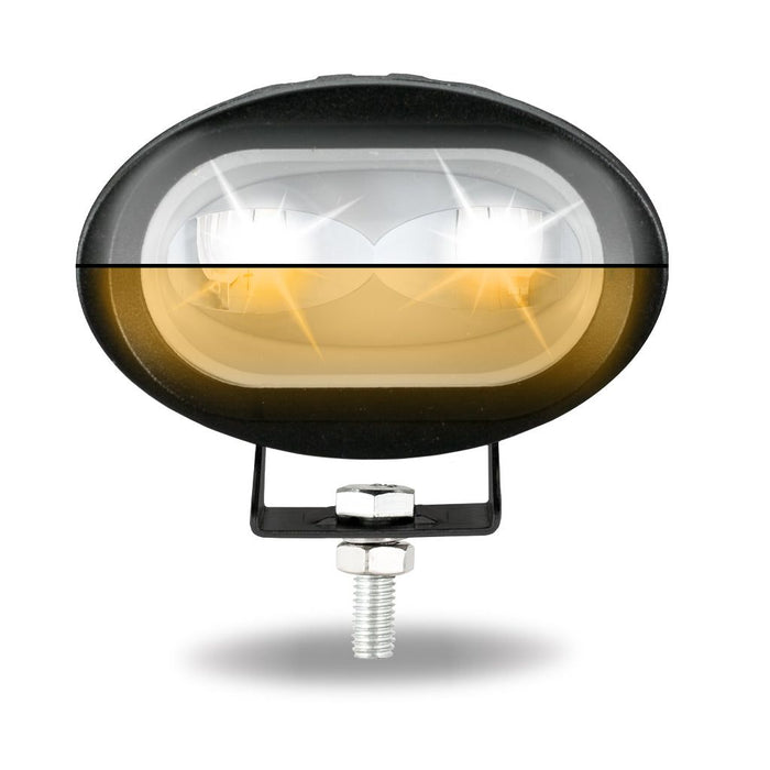 Black Dual Color Heavy Duty LED Work Lamp - Spot Beam | 1000 Lumens (Choose Color) WORKLIGHT White/Amber