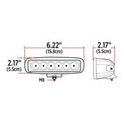TLED-U97 Stellar Universal Rectangular High Powered LED Work Lamp (6 Diodes) - 900 Lumens - Spot Work light Antique White