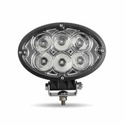 TLED-U9 Universal White Cree Oval Work Light - Clear Lens - Black Housing (6 Diodes) - 5400 Lumens Work light Dark Slate Gray