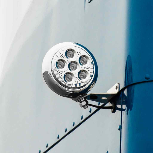 Light Gray TLED-UX1 5″ Legacy Series Chrome Round LED Work Light with Legacy Housing – Spot Beam | 2000 Lumens Work light