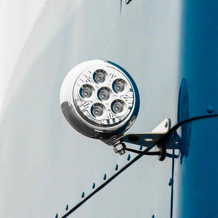 Light Gray TLED-UX1 5″ Legacy Series Chrome Round LED Work Light with Legacy Housing – Spot Beam | 2000 Lumens WORKLIGHT