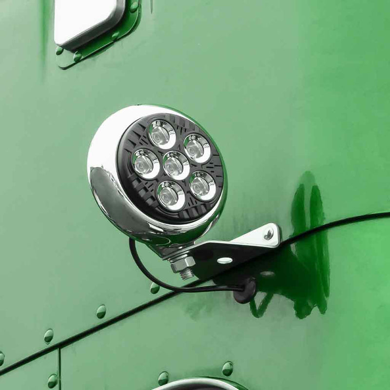 TLED-UX3 LEGACY SERIES ROUND LED LOAD/WORK LIGHT WITH BLACK FRONT - CHROME HOUSING Work light Dark Sea Green