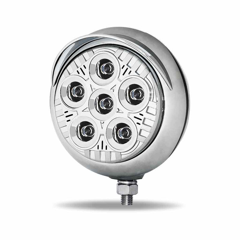 TLED-UX4 LEGACY SERIES ROUND LED LOAD/WORK LIGHT WITH CHROME FRONT - CHROME HOUSING - CHROME VISOR Work light Light Gray