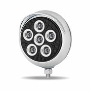 TLED-UX6 LEGACY SERIES ROUND LED LOAD/WORK LIGHT WITH BLACK FRONT - CHROME HOUSING - CHROME VISOR Work light Dark Slate Gray