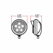 TLED-UX6 LEGACY SERIES ROUND LED LOAD/WORK LIGHT WITH BLACK FRONT - CHROME HOUSING - CHROME VISOR Work light Black