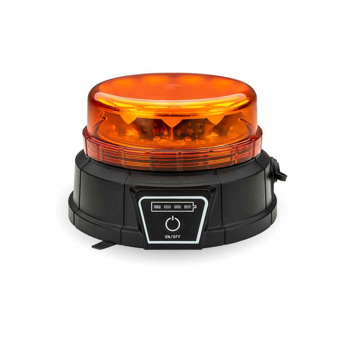 Sandy Brown Remote Controlled Rechargeable Class 1 Amber LED Warning Beacon with 36 Flash Patterns - Magnetic Base BEACON/WARNING