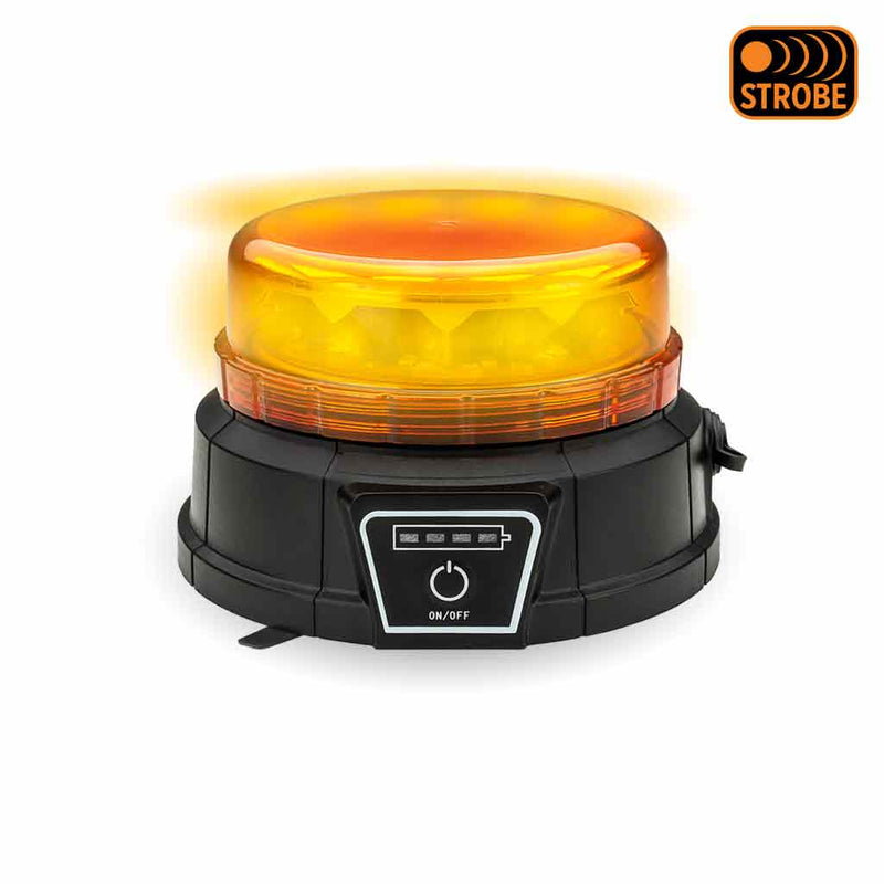 TLED-W12 Remote Controlled Rechargeable Class 1 Amber LED Warning Beacon with 36 Flash Patterns - Magnetic Base BEACON/WARNING Goldenrod