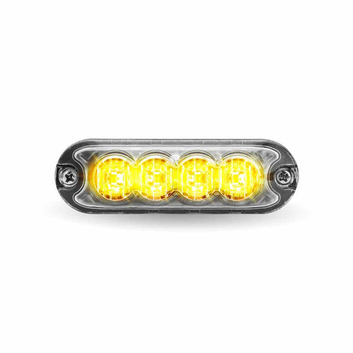 Light Gray Mini Surface Mount Amber Strobe Light - 36 Patterns (4 Diodes) STROBE