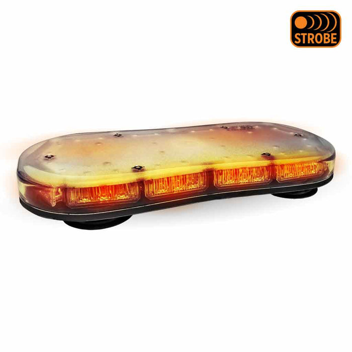 Tan TLED-W16 14" Low Profile Class 1 Amber LED Warning Light Bar with 36 Flash Patterns - Vacuum/Magnetic WARNING/LIGHT BAR