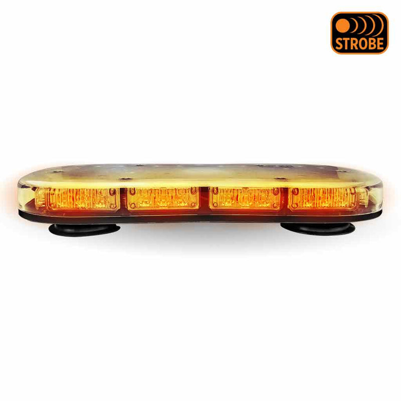 TLED-W16 14" Low Profile Class 1 Amber LED Warning Light Bar with 36 Flash Patterns - Vacuum/Magnetic WARNING/LIGHT BAR Light Gray