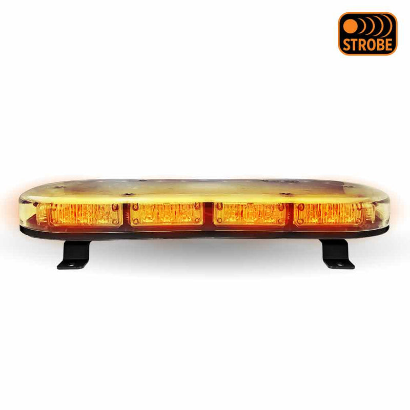 TLED-W17 14" Low Profile Class 1 Amber LED Warning Light Bar with 36 Flash Patterns -Bracket base WARNING/LIGHT BAR Light Gray