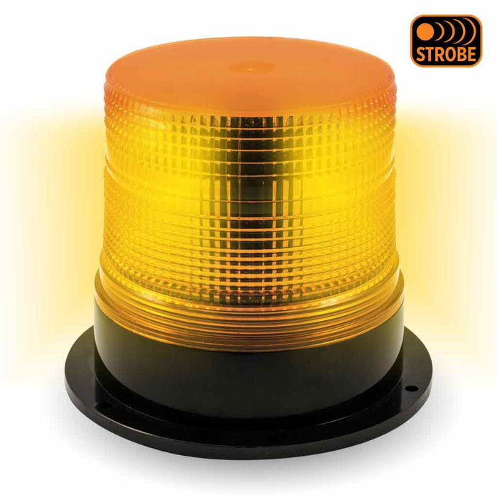 Black Amber Medium Profile Single Flash Beacon Light - 380 LM (3 Diodes) BEACON/WARNING