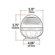 TLED-W2 Amber Dome Vaccum Magnetic 3 Flash Beacon Light - 960 LM (12 Diodes) STROBE Light Gray