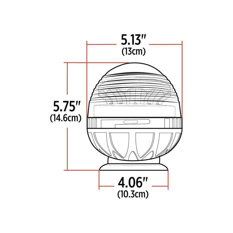 TLED-W2 Amber Dome Vaccum Magnetic 3 Flash Beacon Light - 960 LM (12 Diodes) STROBE Light Gray