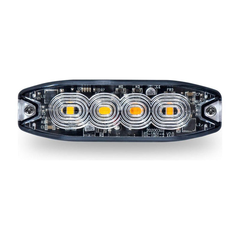 TLED-W34AW Amber/White LED Class 1 Low Profile Warning Strobe with 36 Flash Patterns (4 Diodes) STROBE Dark Slate Gray